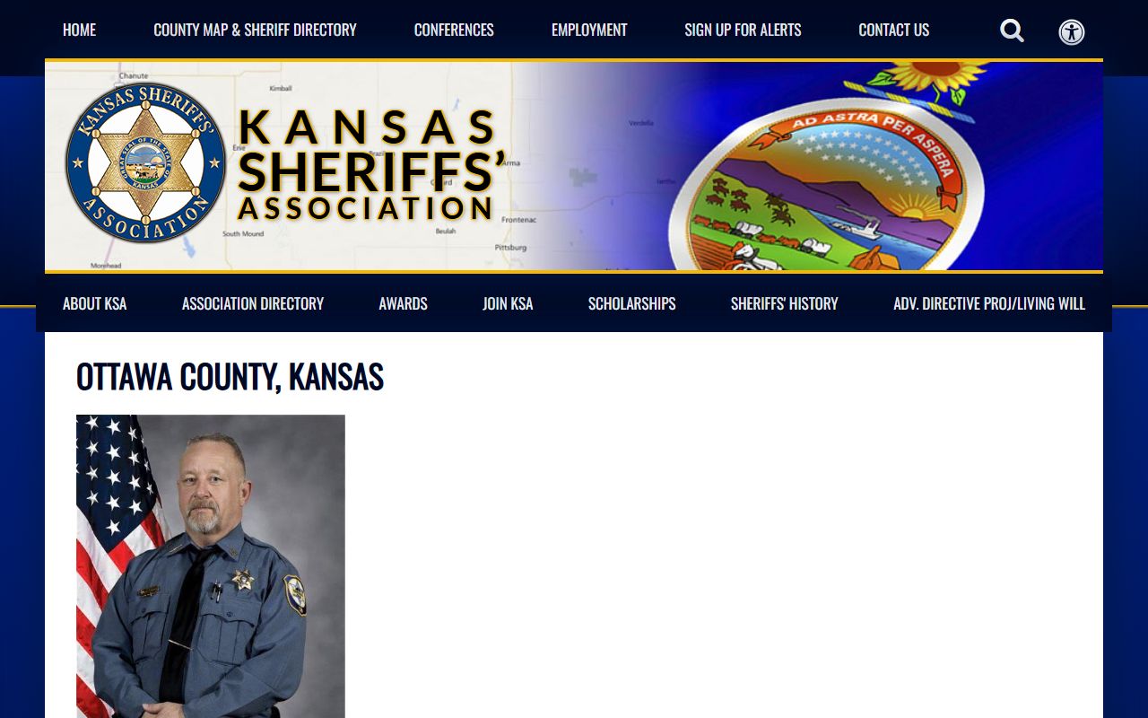 Ottawa County inmate records Kansas Sheriffs Association jail directory